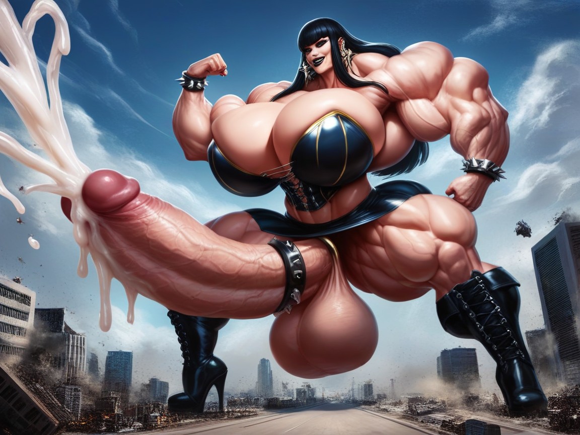 Massive Muscle, Flexing, Cockvore Shemale AI Porn