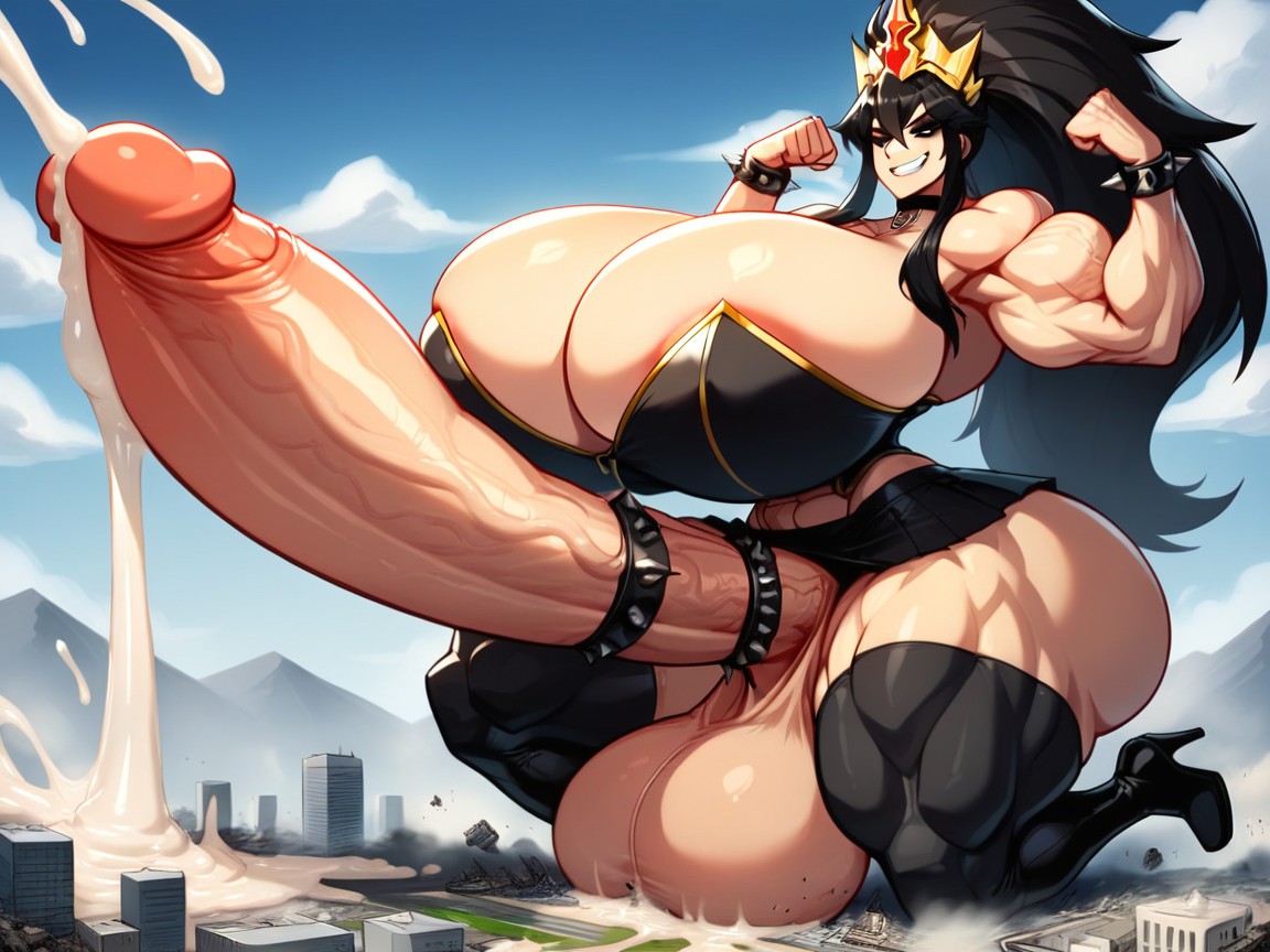Double Cock, High Heels, Bodybuilder Shemale AI Porn