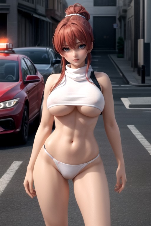 Street Parking, Fitness, Cop Officer Shemale AI Porn