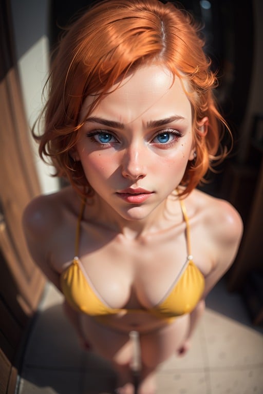 전신, Yellow Bikini, Blue EyesAI 포르노