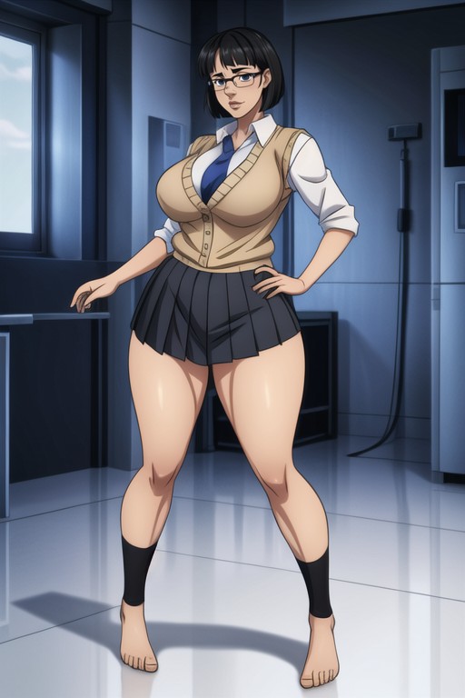 Barefoot, Long Thicc Juicy Curvy Legs, Open Stance Hentai AI Porn