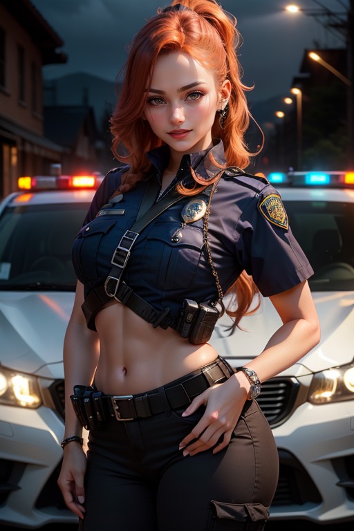 Police Tactical Equipment, Medium Breasts, CarsPorno AI Hentai