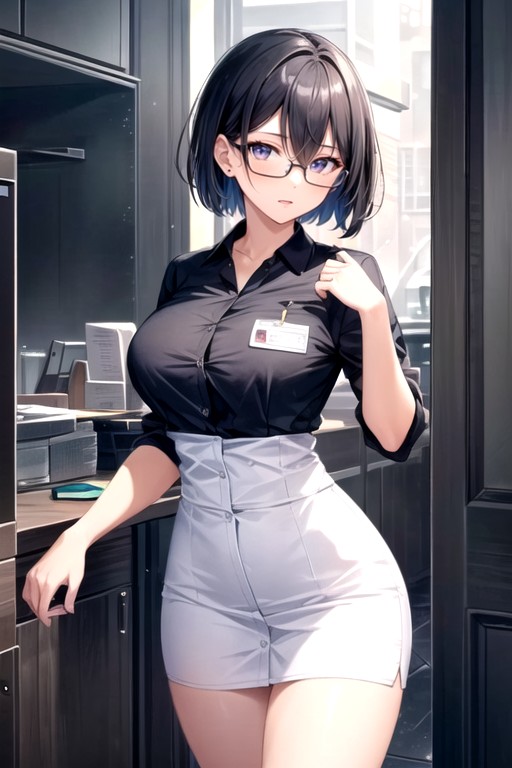 Glasses, Sfw, Bobcut Hentai AI Porn