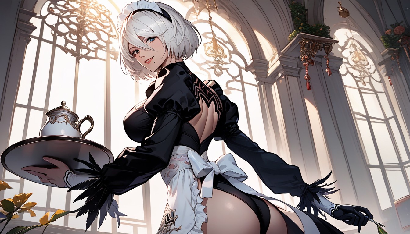 Butt, Maid Outfit, Anime Style Hentai AI Porn