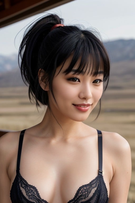 Chinese, Bangs, Wind In Hair AI Porn