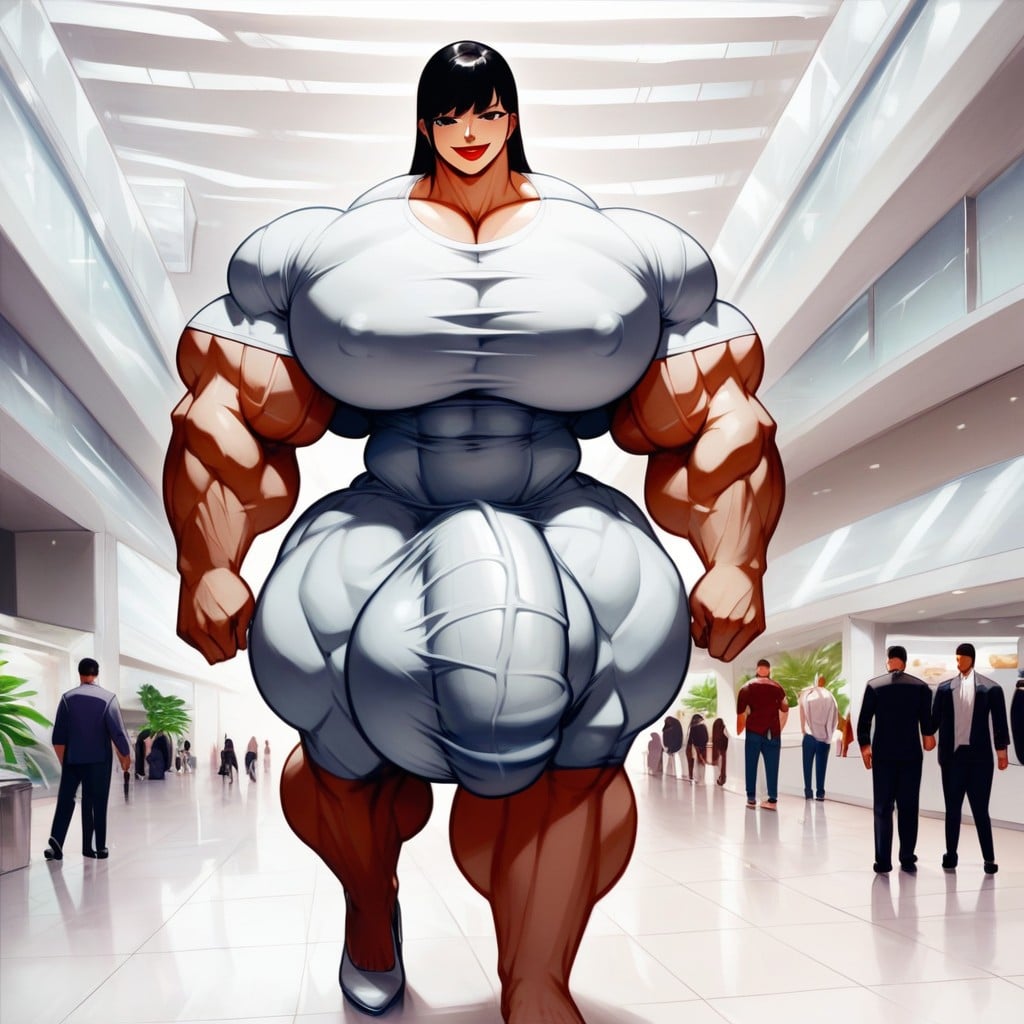 Hyper Gigantic Massive Penis, Mall, Hyper Gigantic Testicles Shemale AI Porn