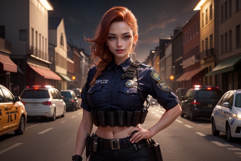 Woman, Tactical Police Boots, Muscular Hentai AI Porn