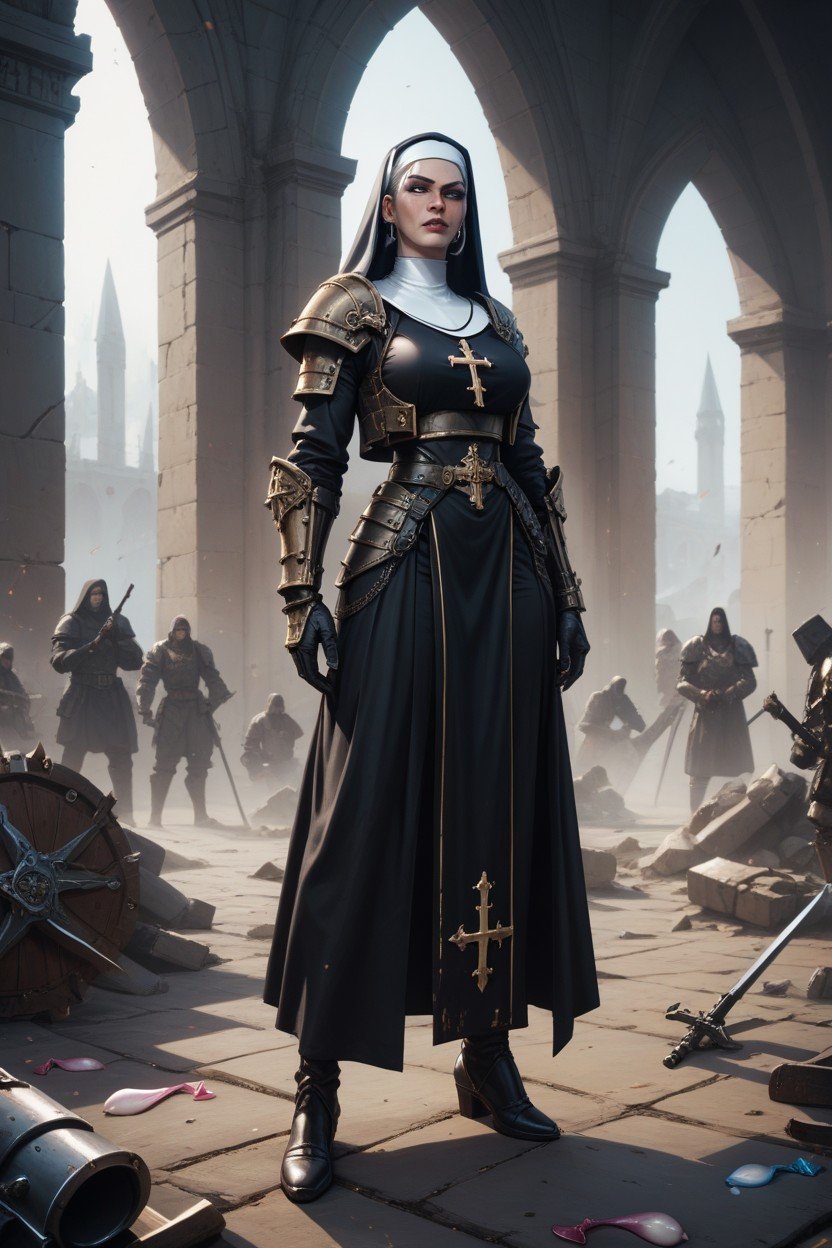 Battlefield, Bobcut, Nun Better Of Step Sister From Warhammer AI Porn