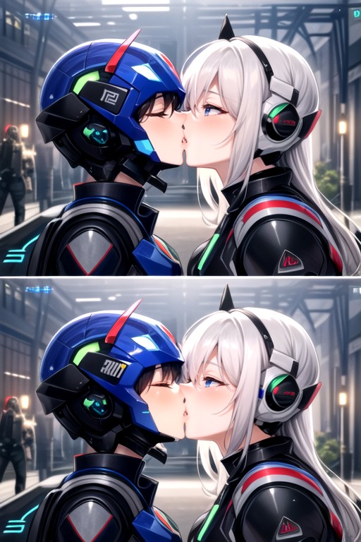 Robot Armor, Girls Kissing Hentai AI Porn