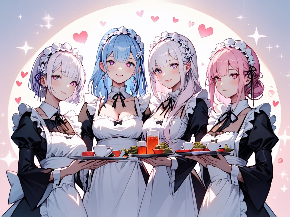 Love Hearts, Rem With Blue Hair, Women Hentai AI Porn