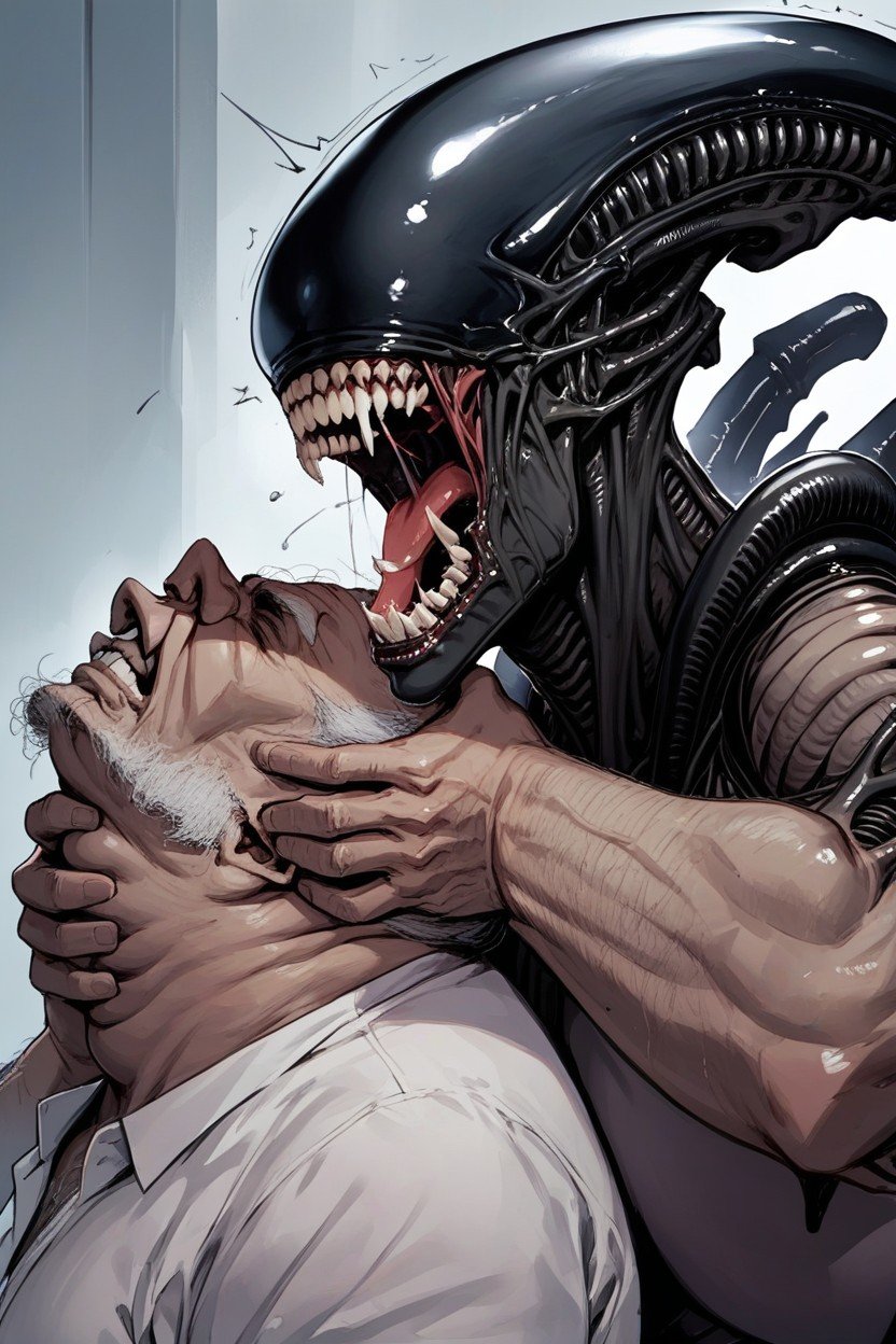 Screaming, Choking, Xenomorph Queen Pornografia de IA