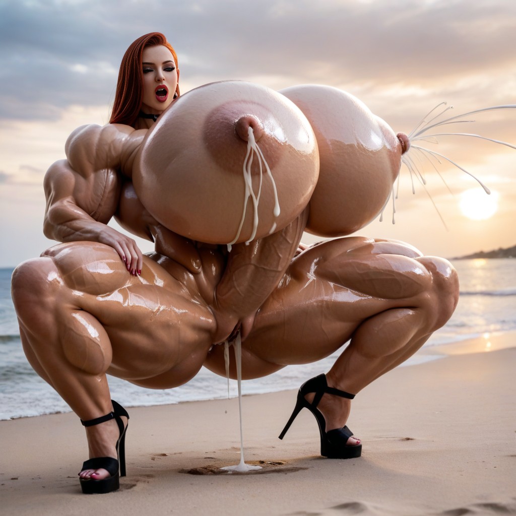 Ultra Muscular, Jessica Rabbit Grips Her Meter Long Excessive Length Mega Super Hyper Cock, Autopaizuri AI Porn