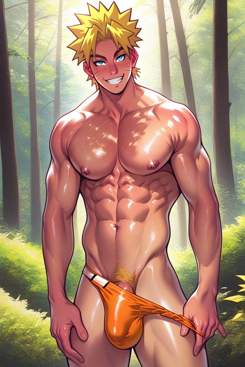 青い目, Long Visible Cock In Speedo, Removing UnderwearAIポルノ