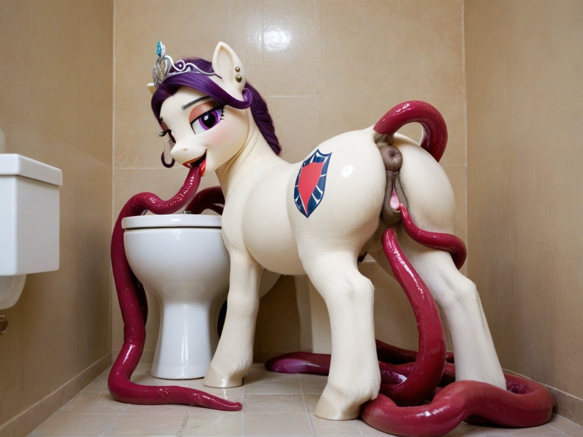 Pony Tentacles Anal, Suado, Tall Pony Pornografia peluda com IA