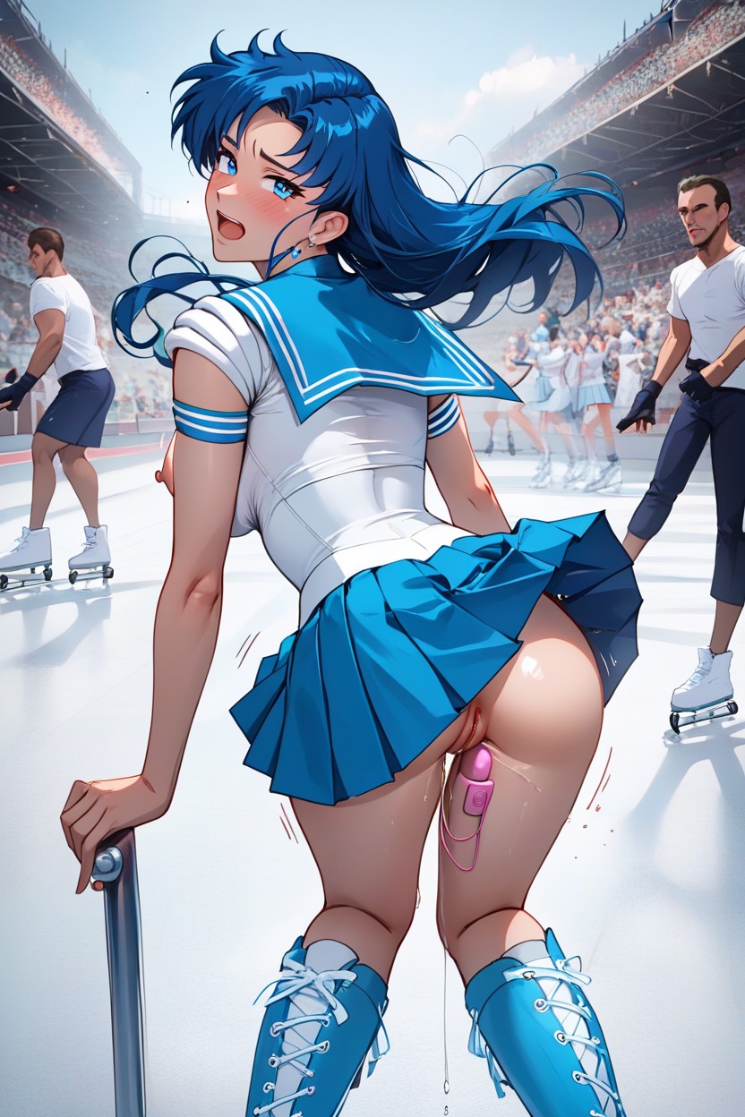Ultra Realistic Pussy, Lots Of Ice Skaters Around, Glising Skin Hentai AI Porn