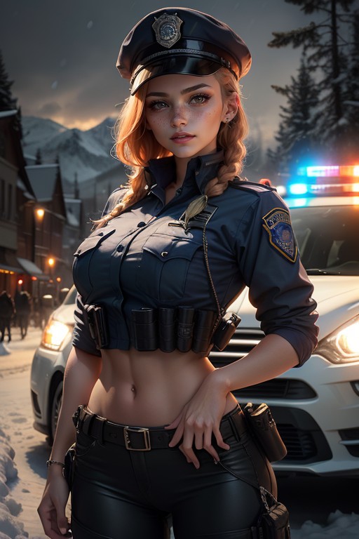 Costume De Police, Lights Of Police Beacons, ForestPorno IA Hentai