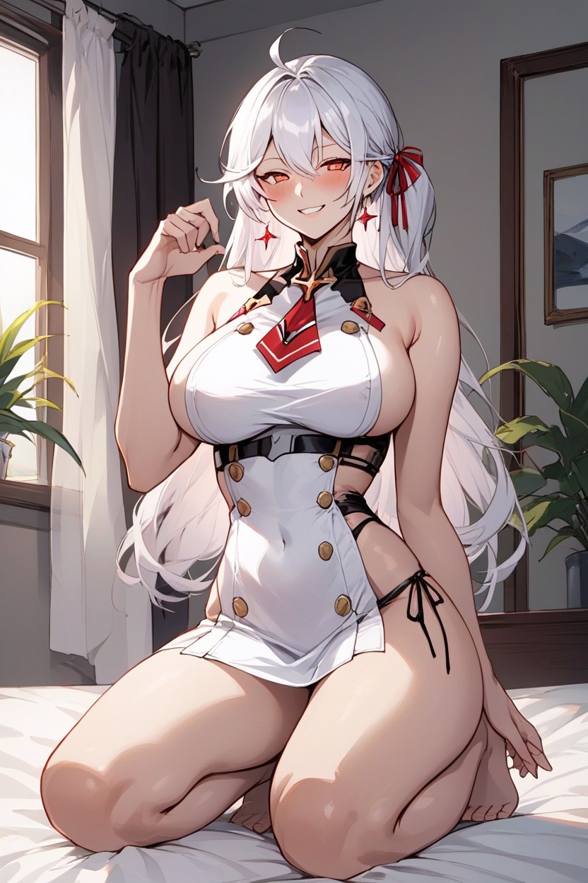 Cat Pose, Mischievous (smiling While Blushing), Full Body AI Porn