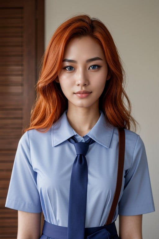 18+, Blue Eyes, School Uniform Shemale AI Porn