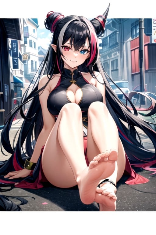 Innocent, Black Hair, Hair HornsPorno IA Hentai