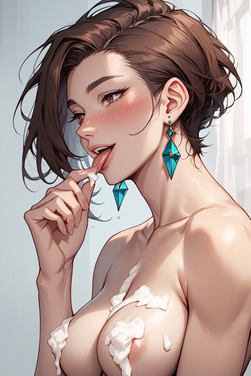 High Resolution, Chestnut Mouth, Big Green EarringsPorno IA Hentai