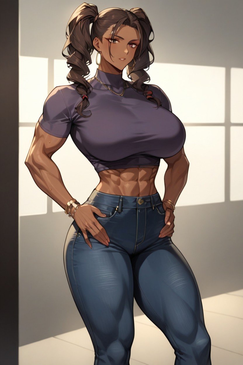 Tanned Skin, Jeans, Toned Arms AI Porn