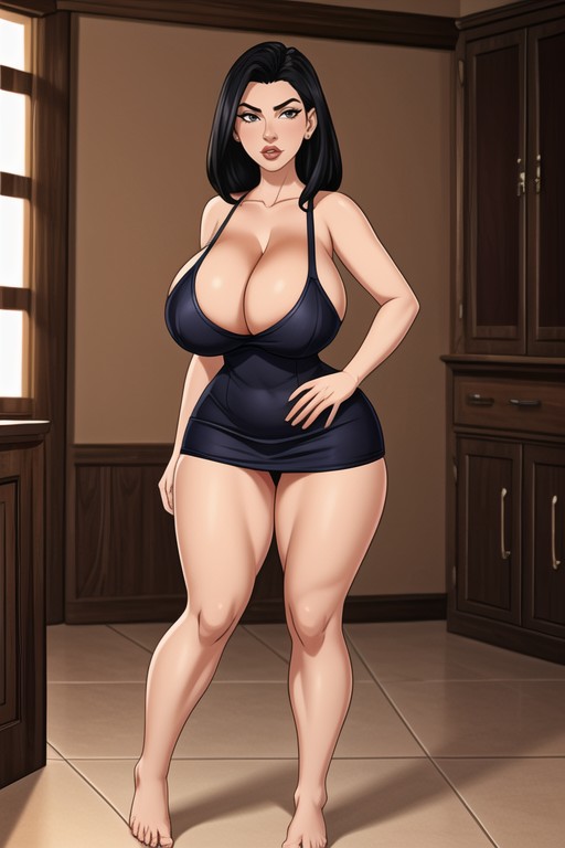 Legs Wide Apart, Barefoot, Perfect Anatomy Hentai AI Porn