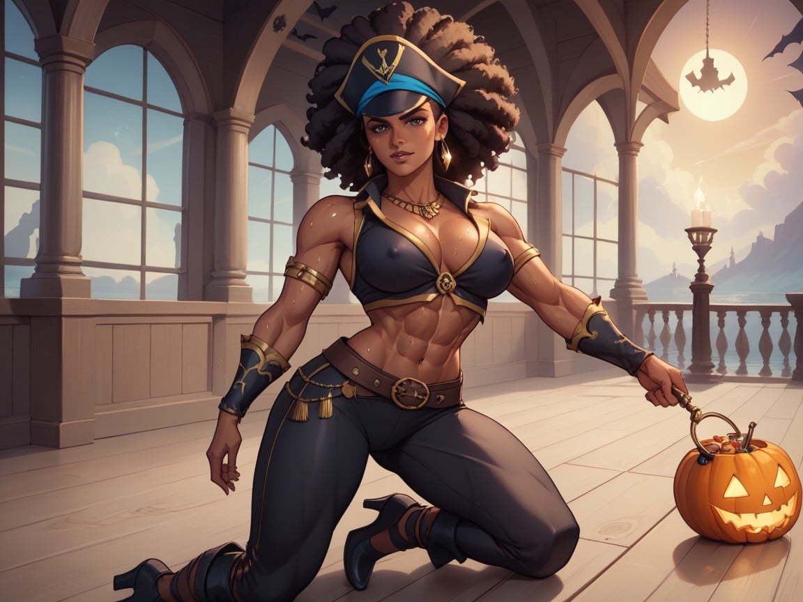 Hard Light, Brown Skin, Halloween AI Porn
