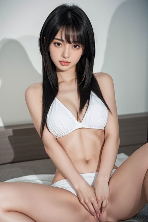 Black Hair, Bangs, Large Ass AI Porn