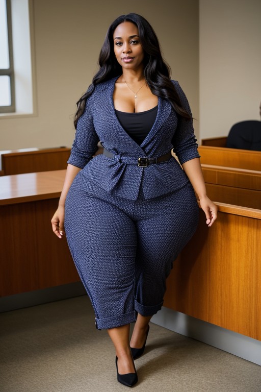 Ssbbw, Pants Suit, Black Hair AI Porn