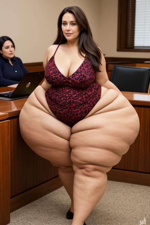 Wide Hyper Hips, Simple Background, Waist Long Hair AI Porn