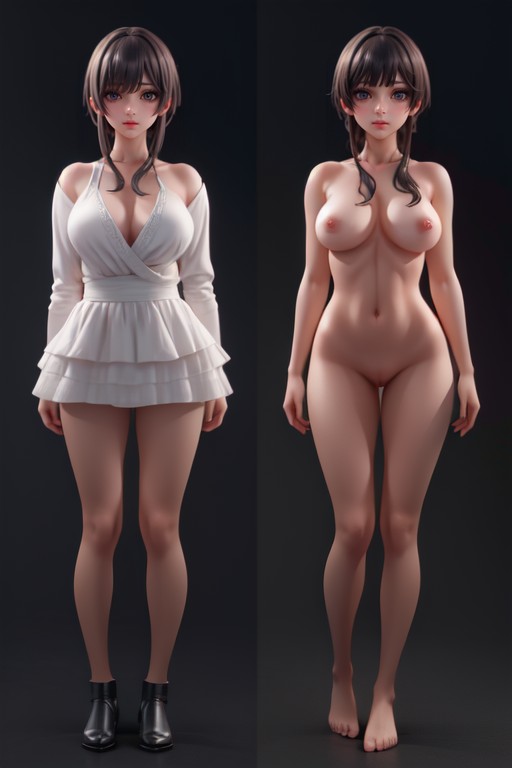 Small Breast, Standing, Split Screen AI Porn