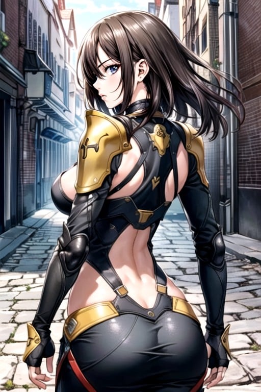 Rear View, Large Breast, Armor Gloves Hentai AI Porn