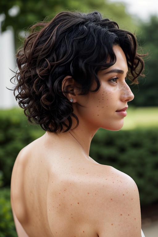 Curly, Freckles, Very Short Hair Shemale AI Porn