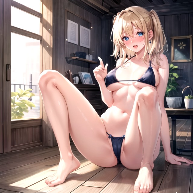 Bare Arms, Sky Blue Eyes, Open Eyes Hentai AI Porn
