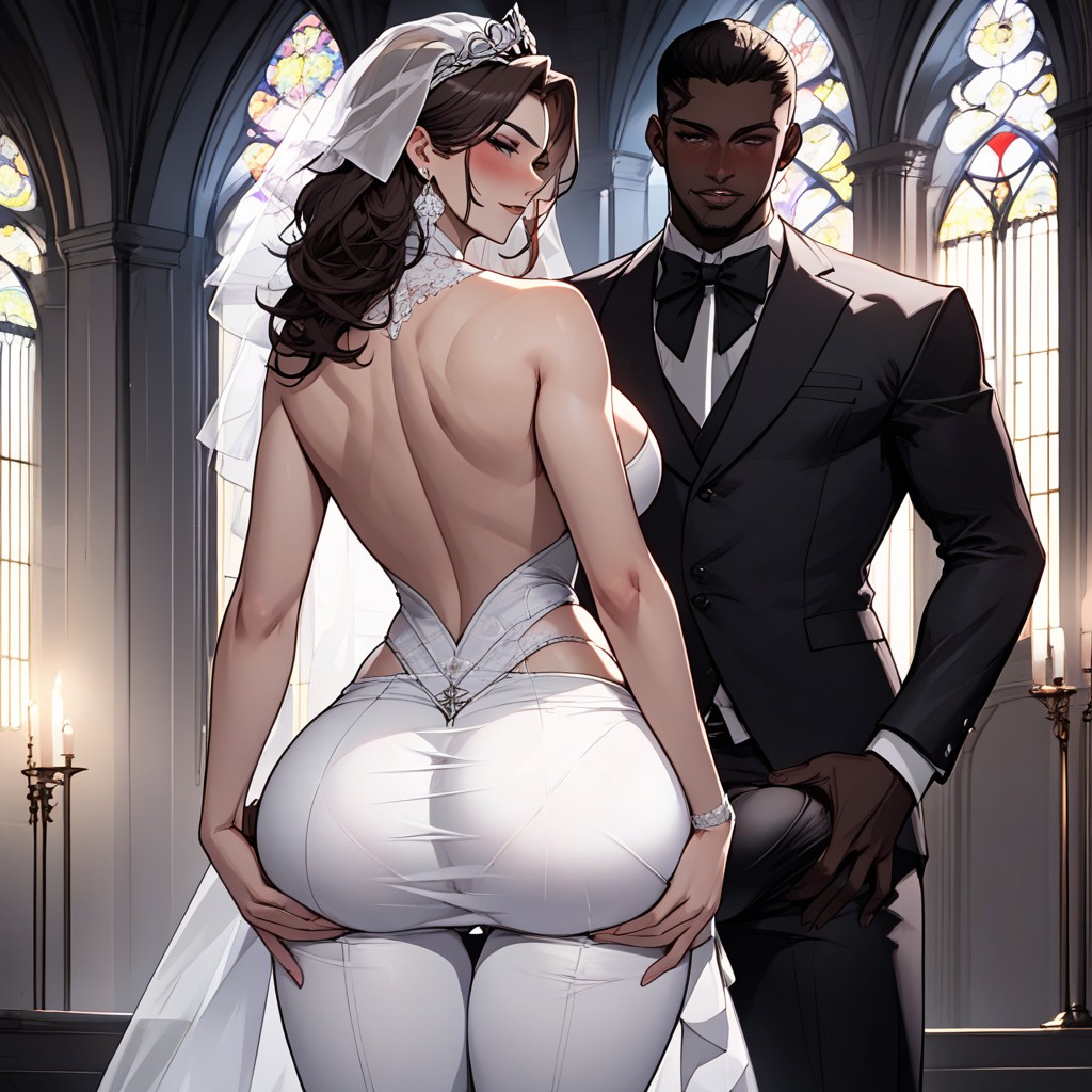 Thighs Exposed, Pre Cum, At The Dark Altar AI Porn