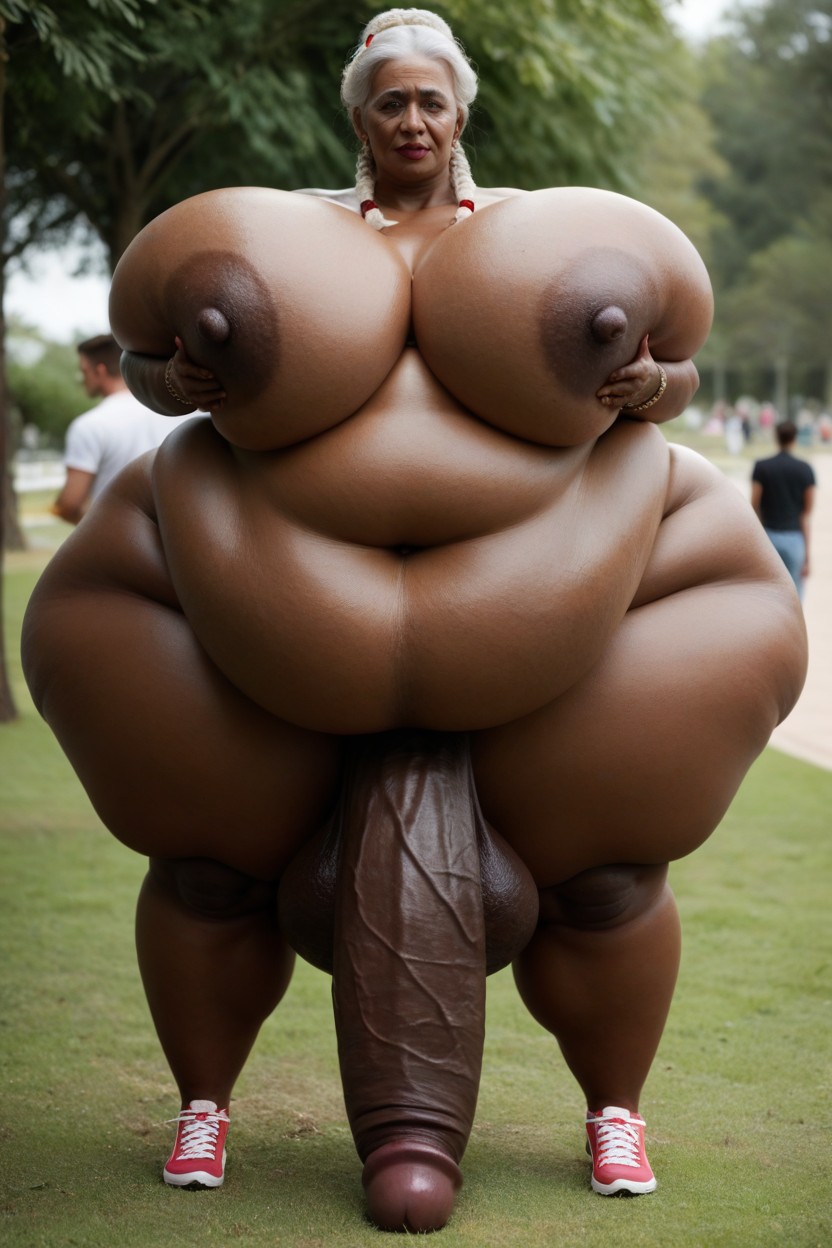 Bottom Heavy Body, Extremely Thick Thighs, Massive Nipples Shemale AI Porn