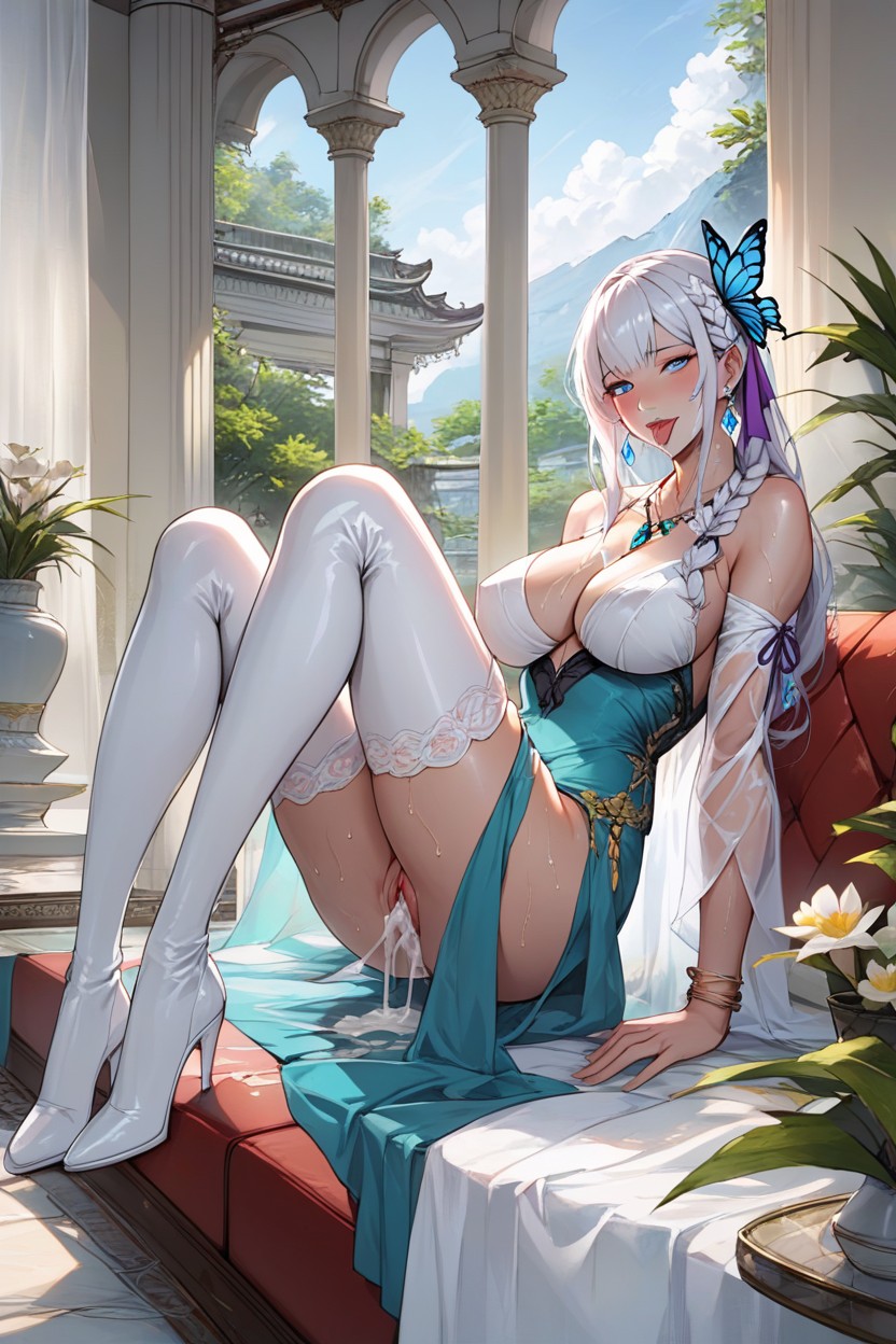 Sweating, Carpet, Tongue Sticking Out Hentai AI Porn