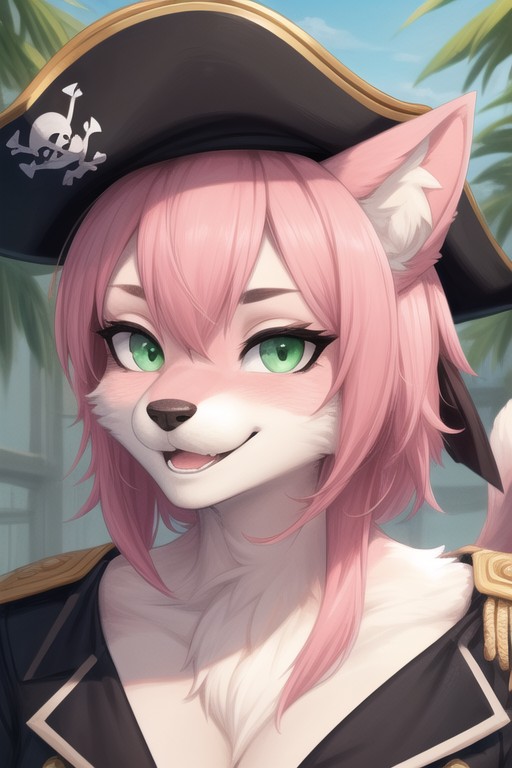 Capitaine Pirate, Yeux Verts, ChatPorno IA Furry