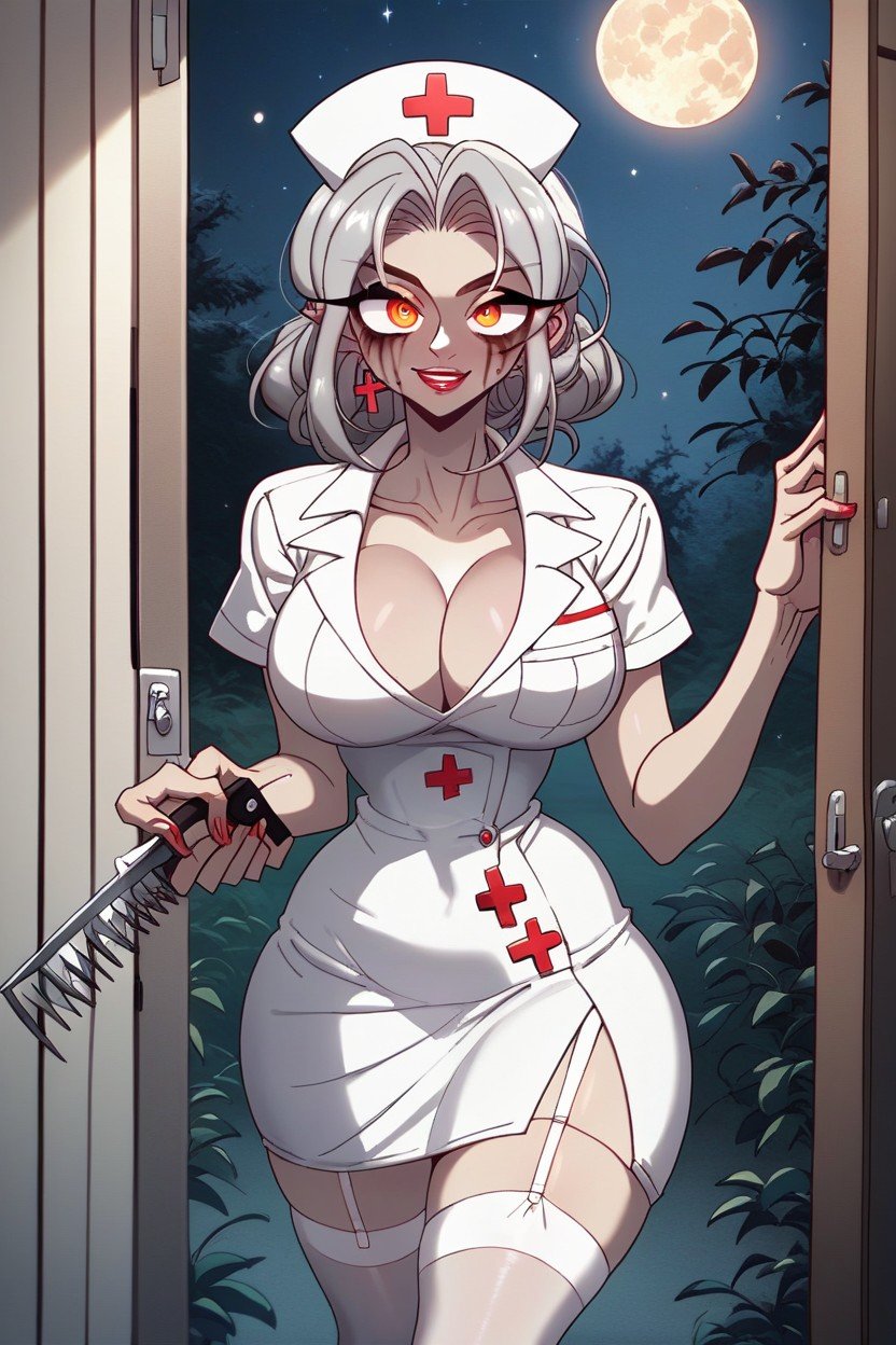 Open Door, Red Runny Mascara, Sexy NurseAIポルノ