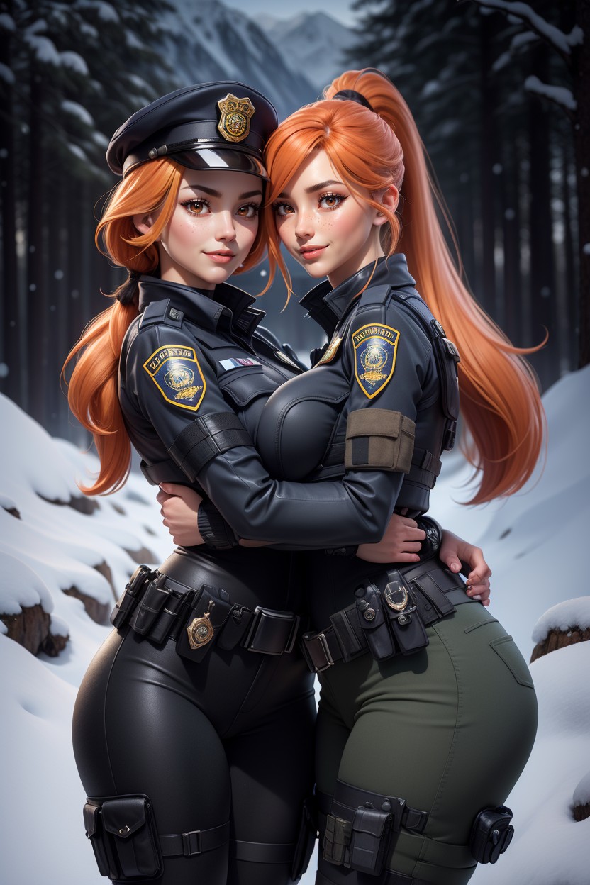 Tactical Police Boots, Police Car, Woman Hentai AI Porn