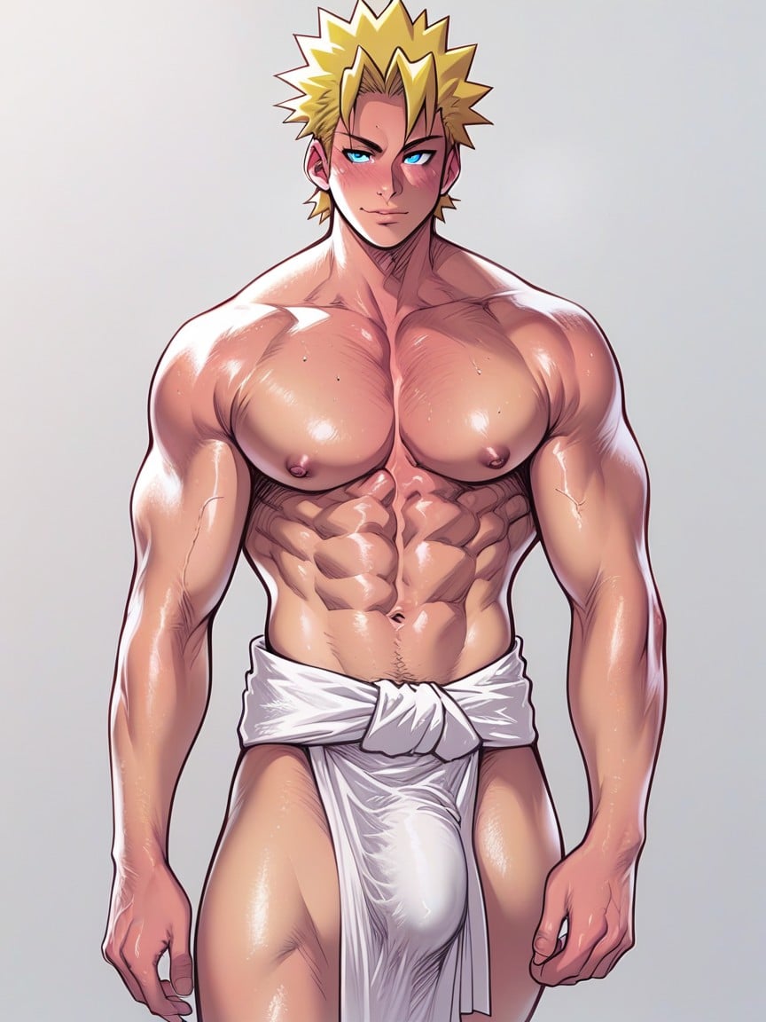 Standing, Muscular Male, 1인퍼리 AI 포르노