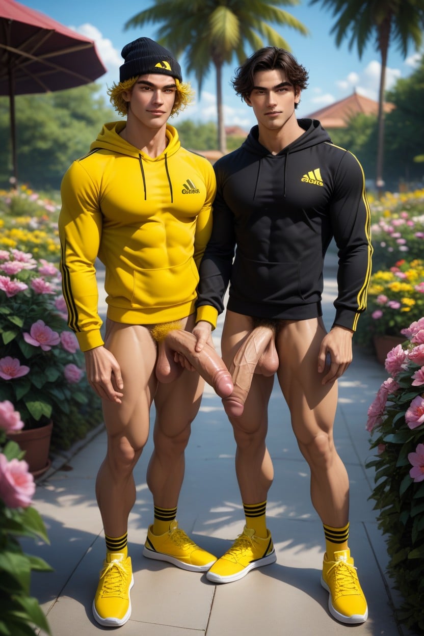 Huge Testicles, Asian, No Shorts AI Gay Porn