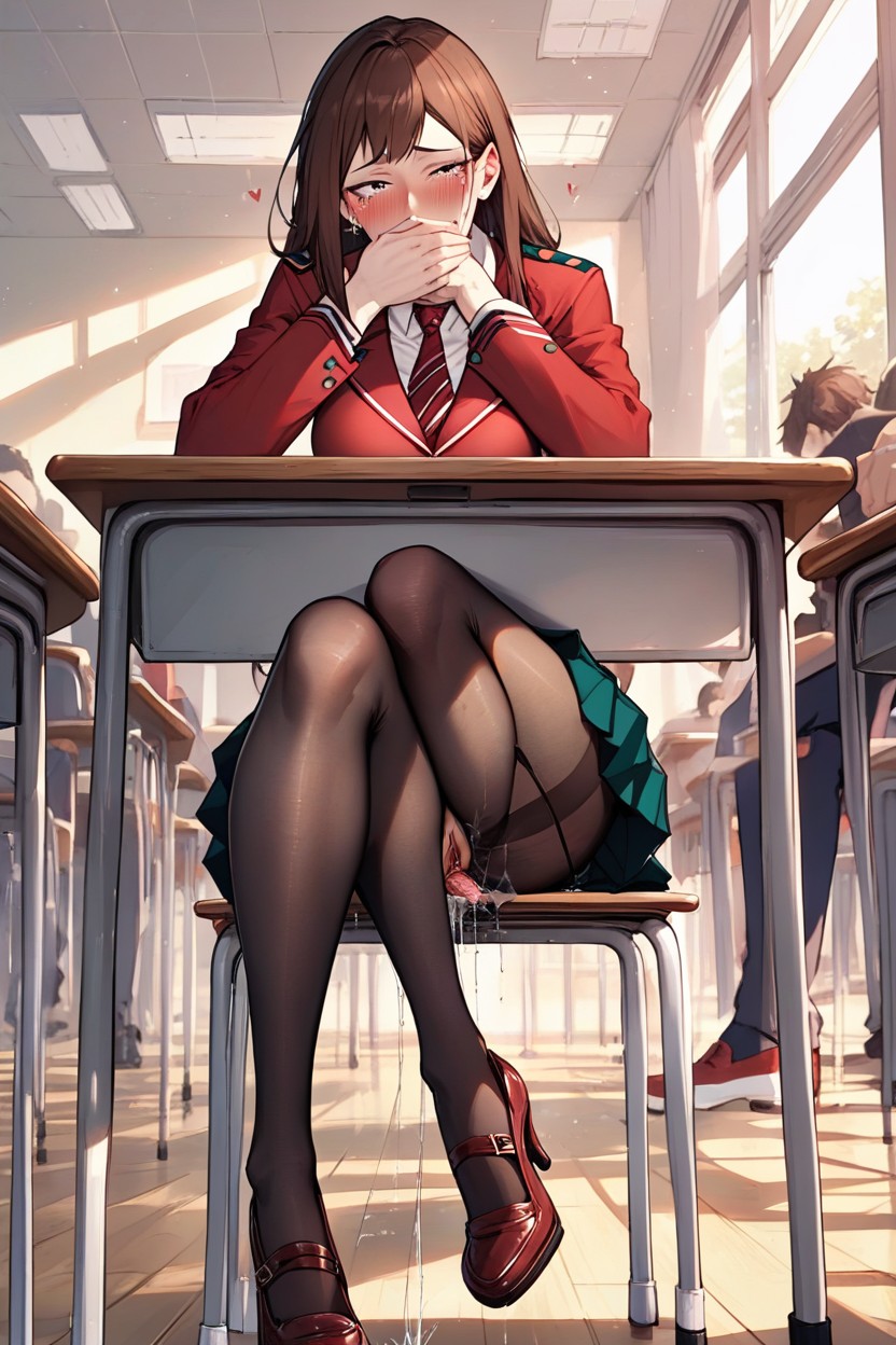 Ochaco My Hero Academia, Classroom, Detailed Pussy Hentai AI Porn