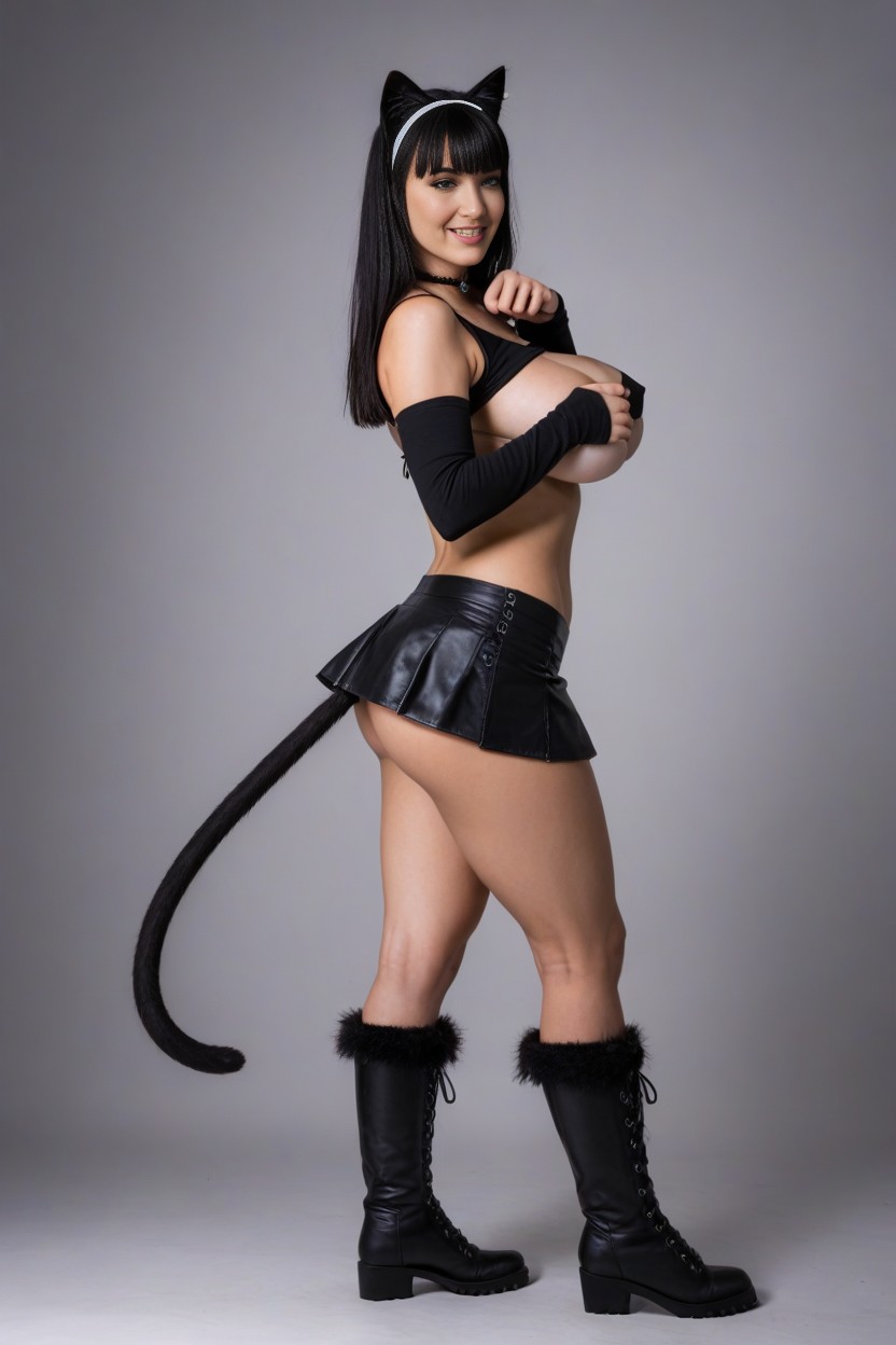 Skimpy Clothes, High Detail, Huge Round Ass AI Porn