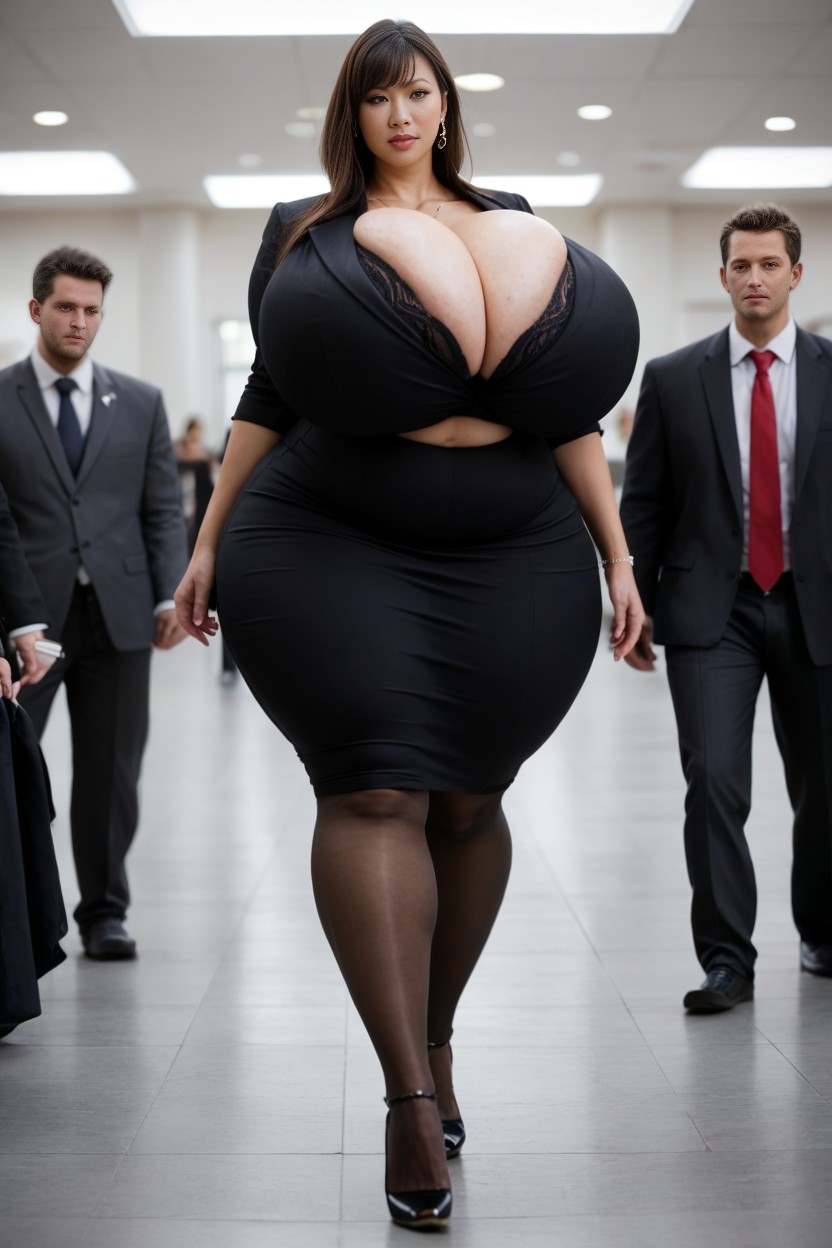 In The Office, Looking At Viewer, Long Legs AI Porn