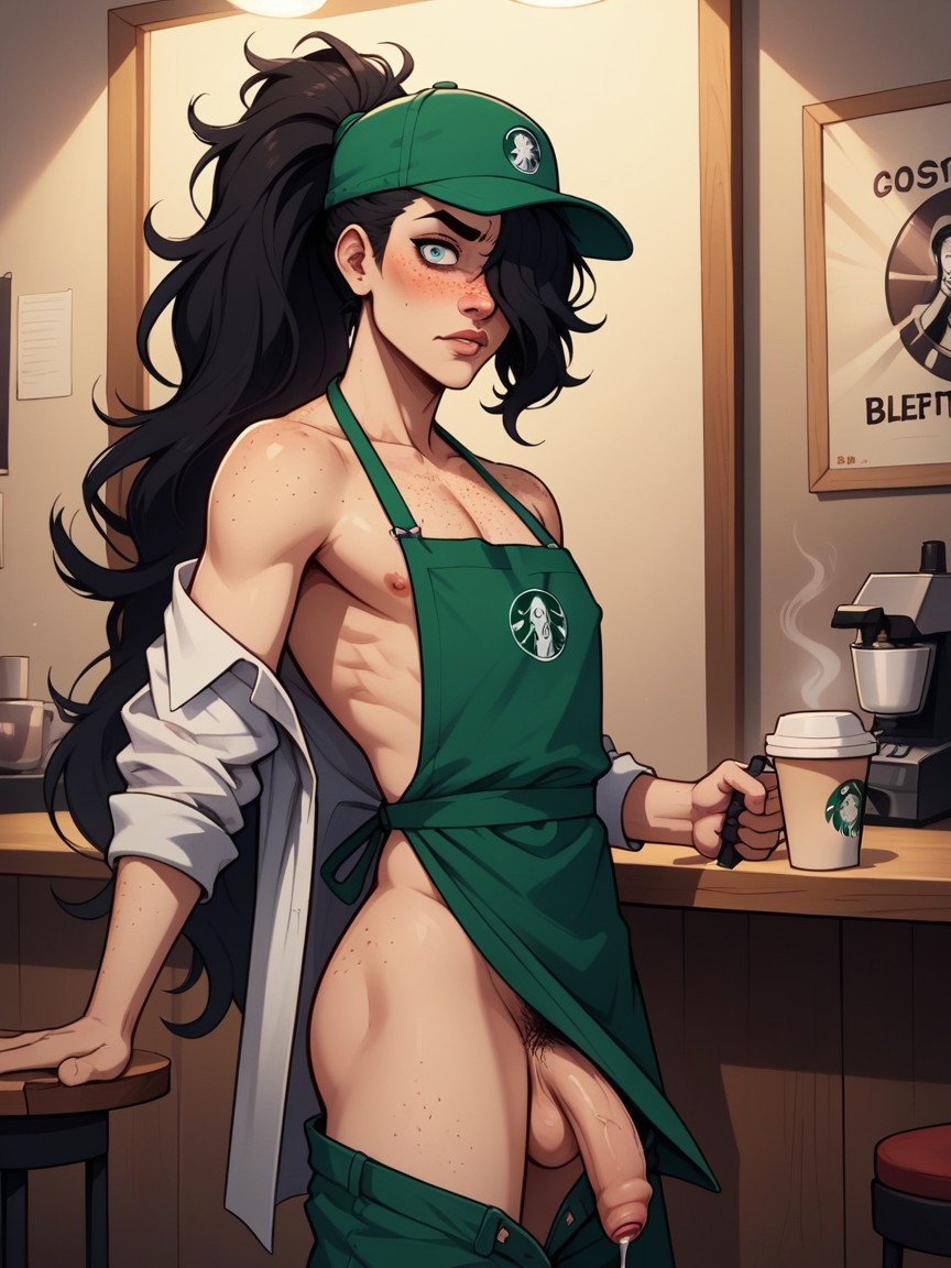 Barista, Add Detail, Open Clothes Shemale AI Porn