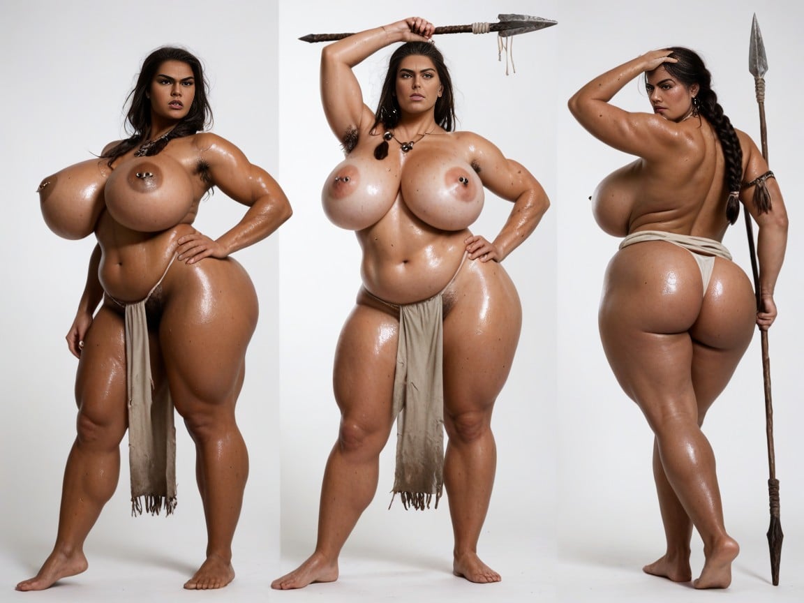 Enraged Cavewoman Screaming With Anger And Hatred At Viewer, Messy Hair, Hairy AI Porn