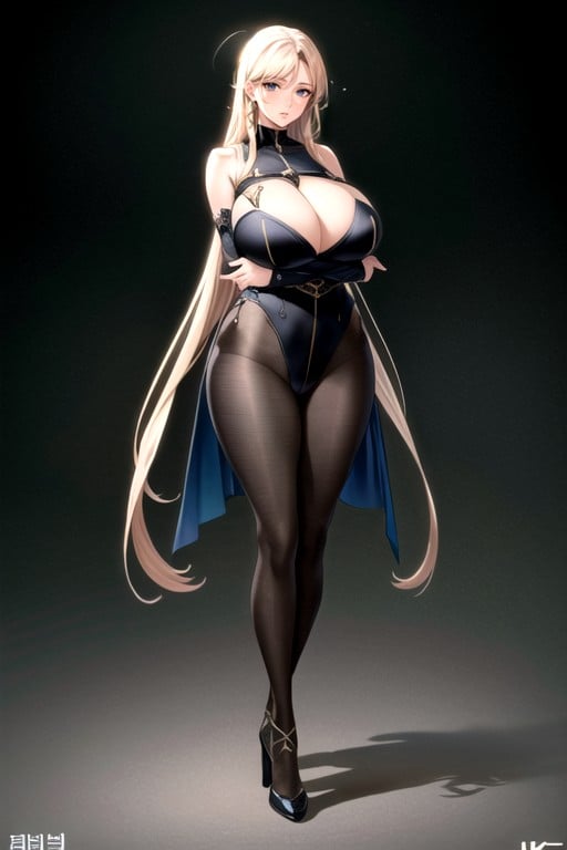 High Resolutionperfect Waist Shot Mature Woman Hentai Version Ofrealistic Milf Lokiwith Angigantic Sagging Breastscrossed Arms, Designed For Lived Animation She Wearssci Fi Sexy Black Bodysuitover And Heels Intricate, Crisp And Distinct Details On Simple BackgroundPorno AI