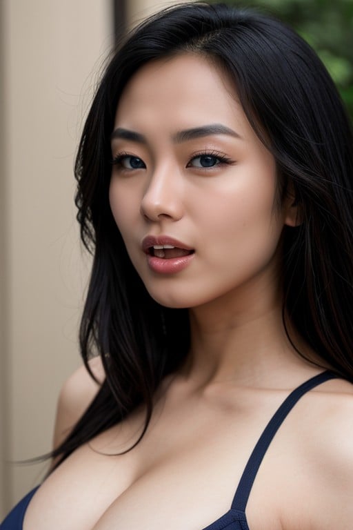 Blue Eyes, Asian, Front View Asian AI Porn