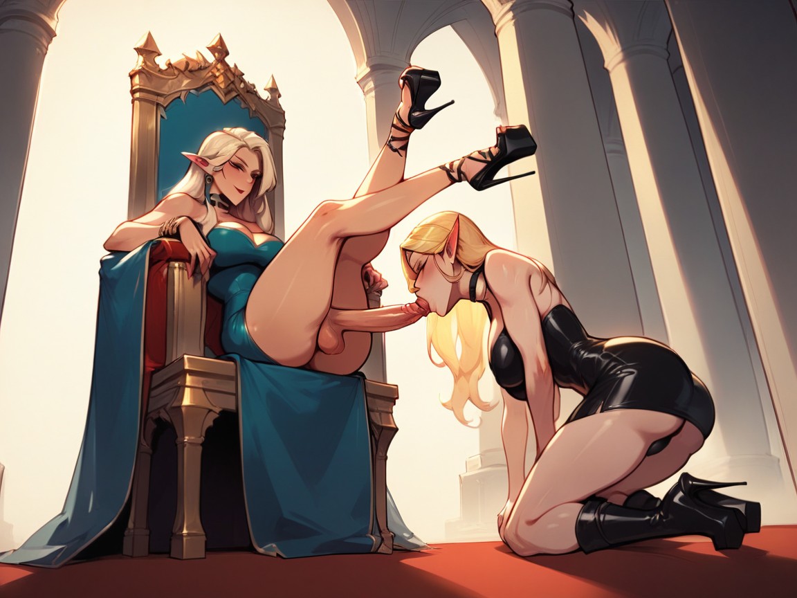 Blonde Hair, Girls, Big Ass Shemale AI Porn